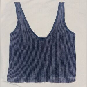 Aura Navy Ribbed Tank Top